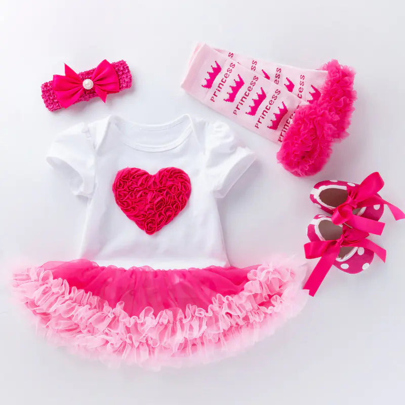High-Quality Cotton Baby Pink Romper Dress