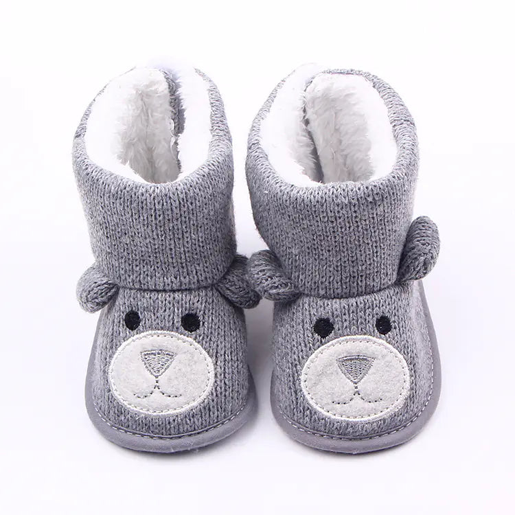 Knitted Fleece Baby Shoes, Toddler Booties, Kids Shoes