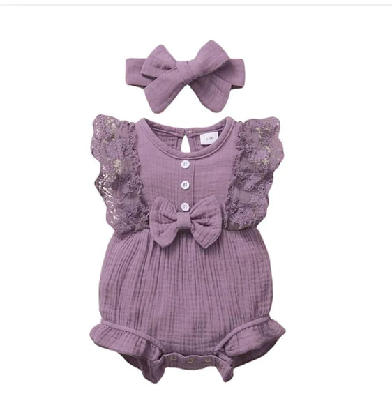 Catharina Romper Set for Baby Girls with Lace Dress