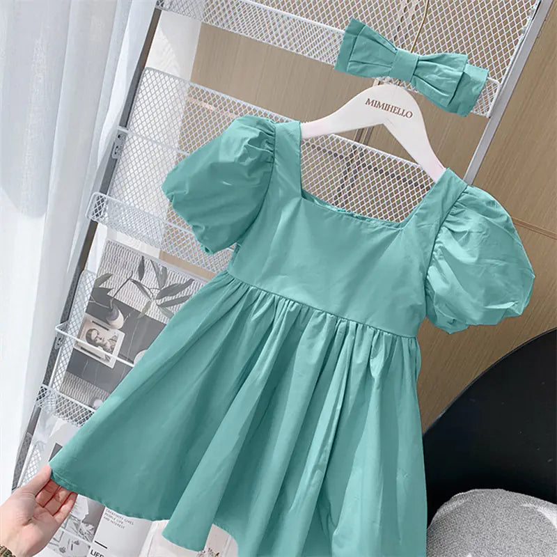 Children's Short Sleeve Princess Dress for Baby Girls