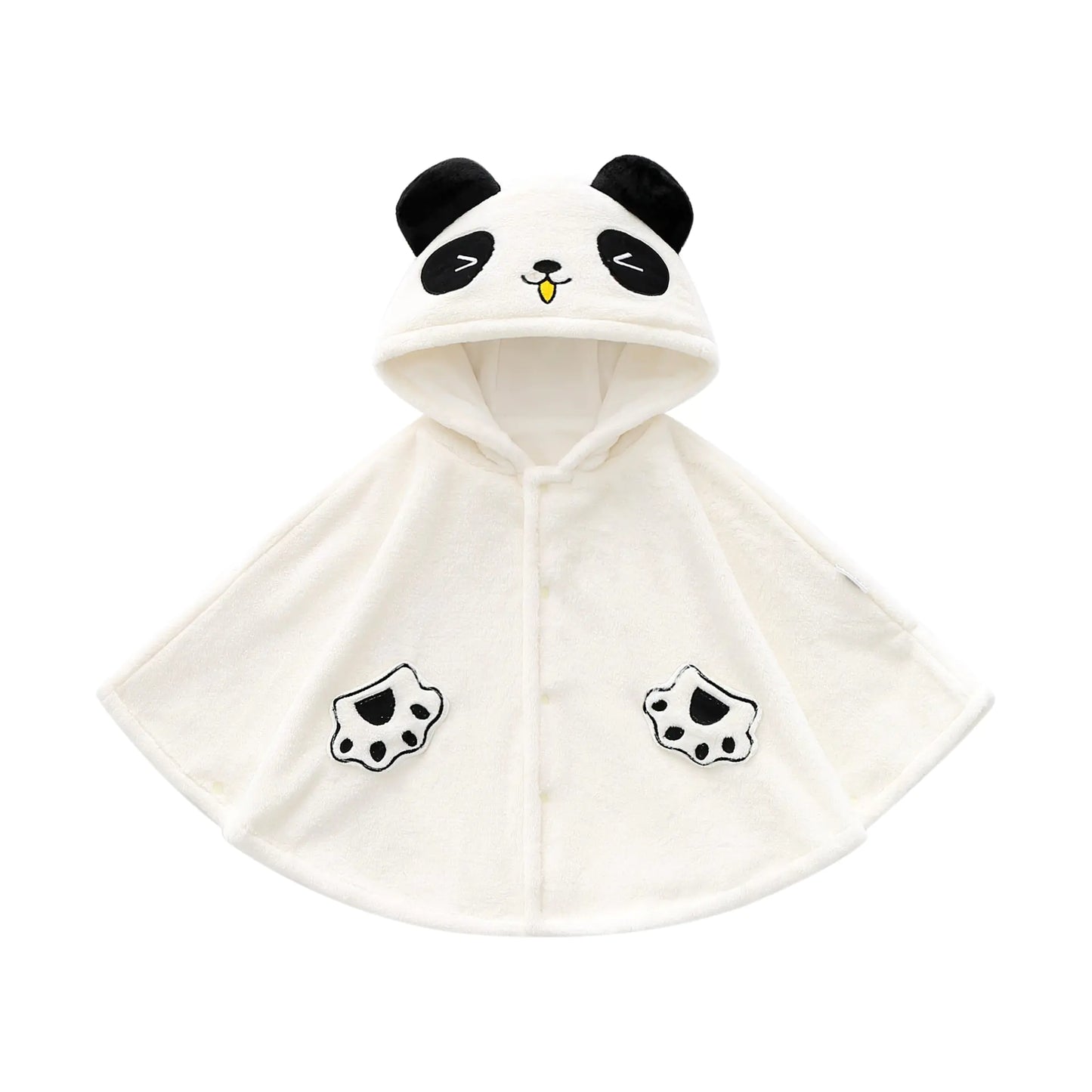 Baby Winter Cloak with Cute Beige Cat Design