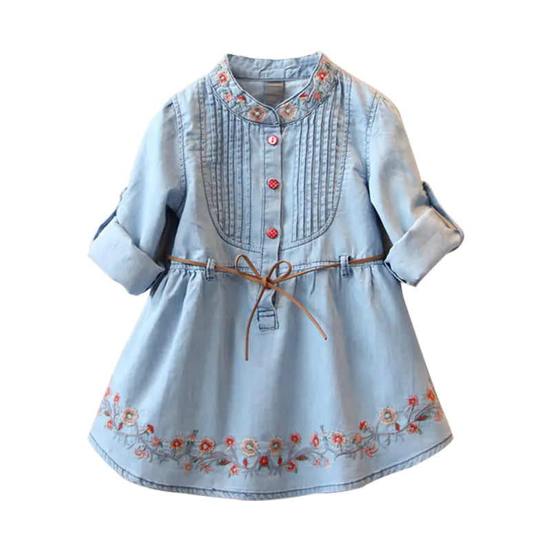 Baby Denim Dress, New Autumn Floral Sleeve Dress