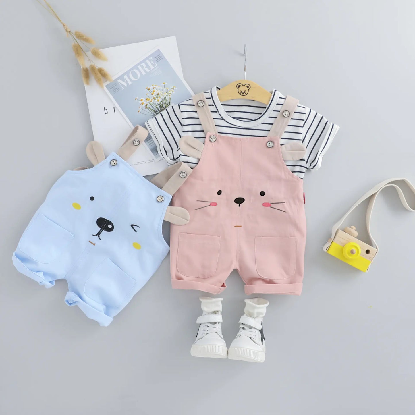 Baby Summer Overalls Suit for Boys and Girls (Two-Piece)