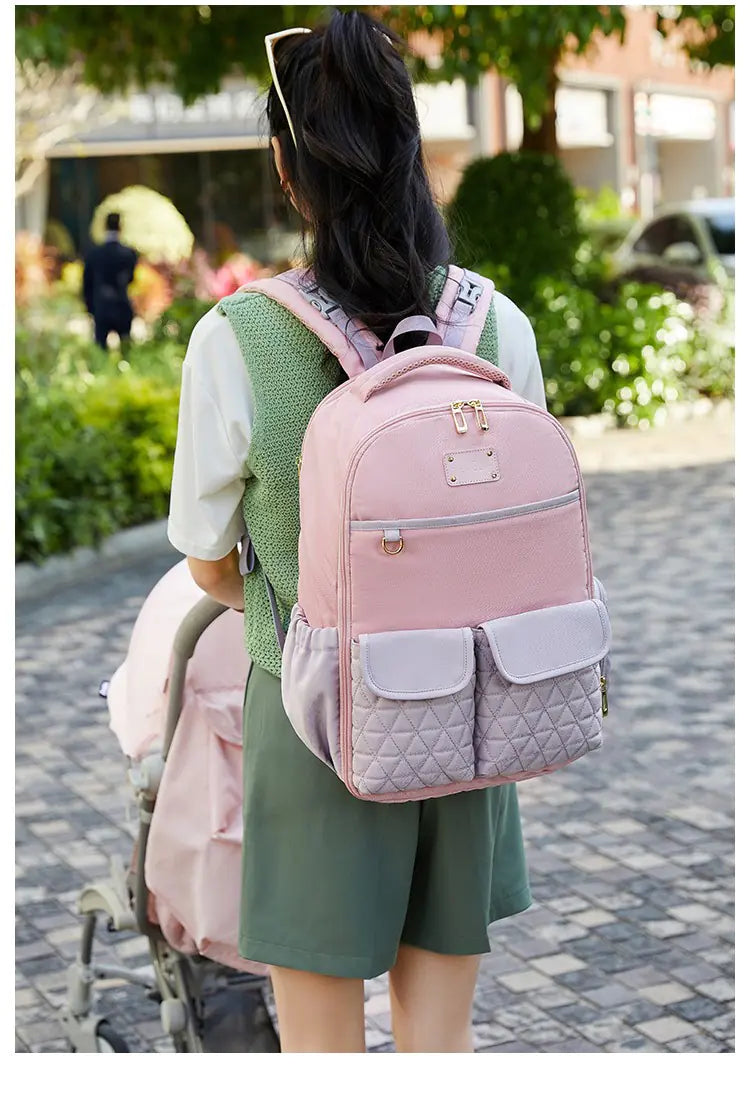 Large Capacity Multi-Pocket Mummy Diaper Bag Backpack