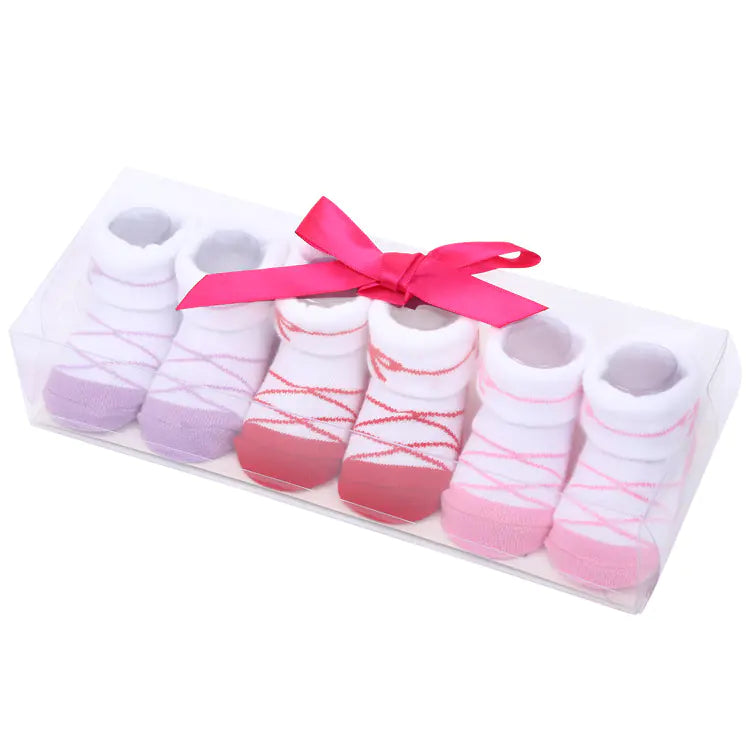 Cute Cartoon Polka Dot Baby Socks with Bow Set