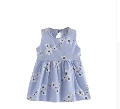 Summer Cotton-Linen Princess Dress for Girls