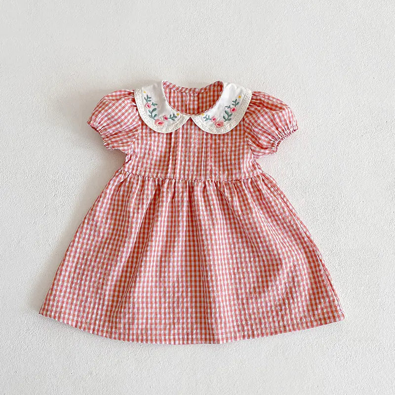 Summer Newborn Baby Girl Embroidered Dress Romper