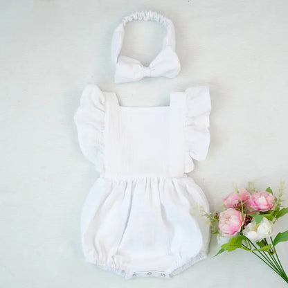 Cotton Ruffled Baby Romper for Infants and Toddlers