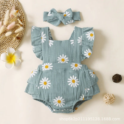 Baby Daisy Summer Romper for Newborns (0-6 Months)