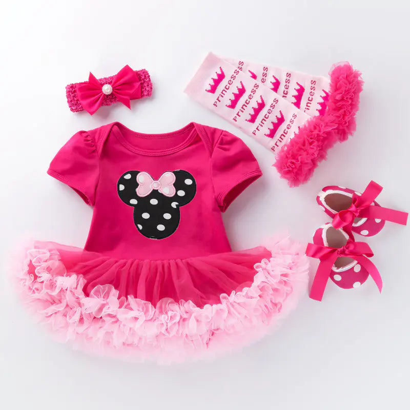 High-Quality Cotton Baby Pink Romper Dress