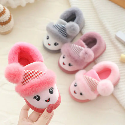 Plush and Cute Children's Cotton Slippers