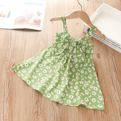Sling Skirt Cute Cartoon Polka Dot Dress for Kids