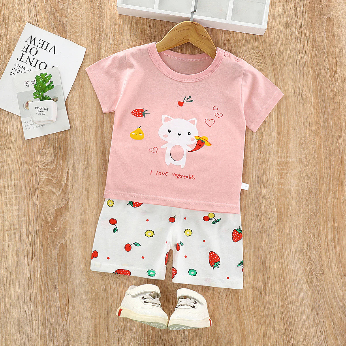 Baby Short Sleeve T-Shirt and Shorts Set for Girls