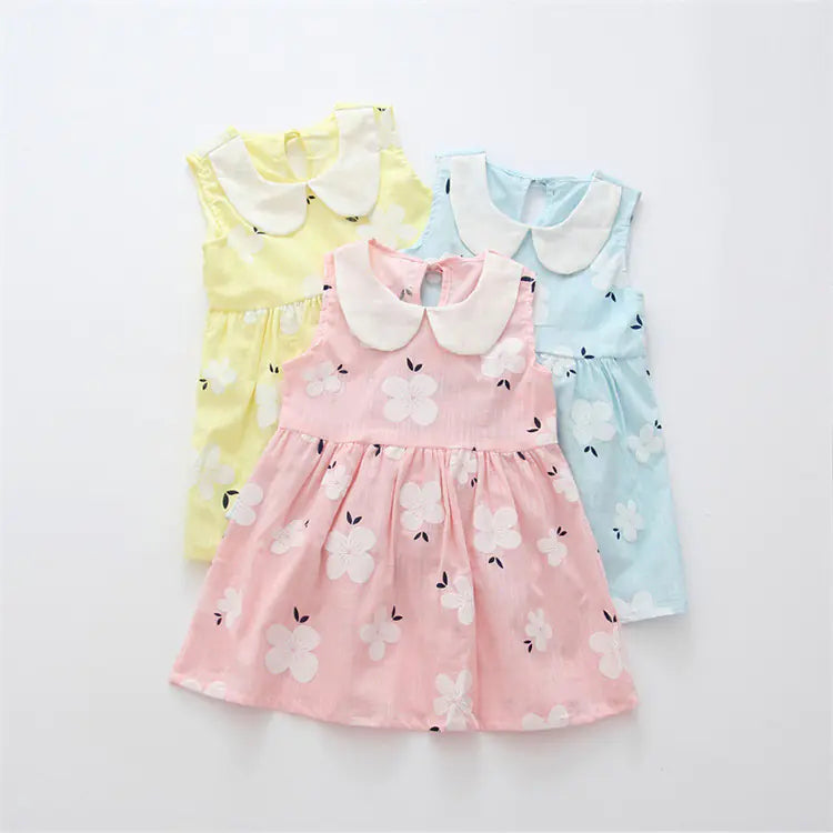 Summer Cotton-Linen Princess Dress for Girls
