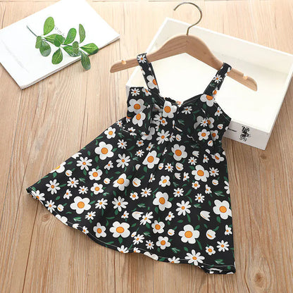 Sling Skirt Cute Cartoon Polka Dot Dress for Kids