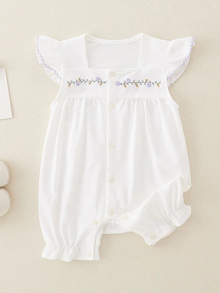 Summer Cotton Baby Romper for Girls - Short Sleeve