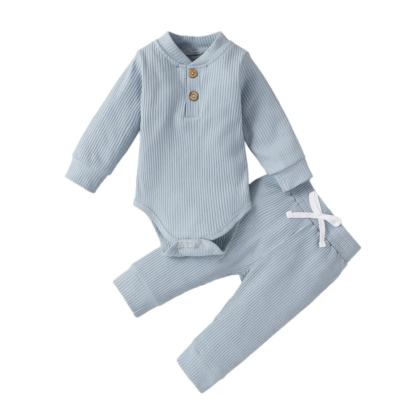 Cotton Long Sleeve Baby Jumpsuit and Pants Set