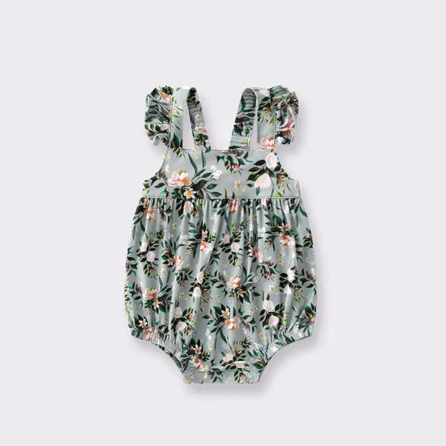 Bamboo One-Piece Printed Summer Clothes for Baby Girls