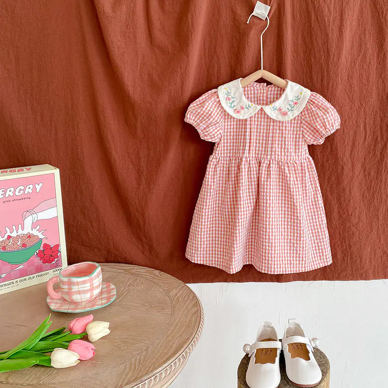 Summer Newborn Baby Girl Embroidered Dress Romper