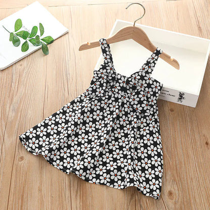 Sling Skirt Cute Cartoon Polka Dot Dress for Kids