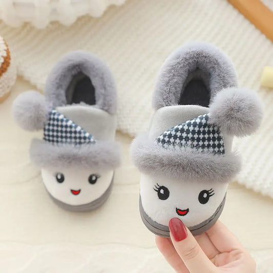 Plush and Cute Children's Cotton Slippers