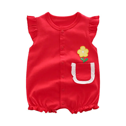 Baby Cotton Bodysuit Set for Summer (0-2 Years Old)