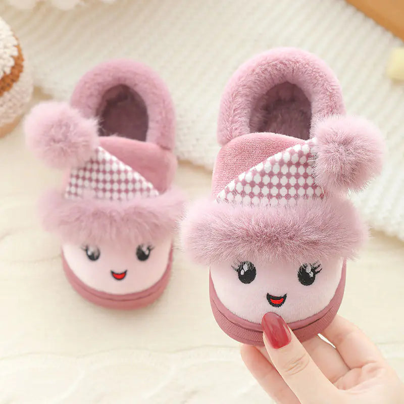 Plush and Cute Children's Cotton Slippers