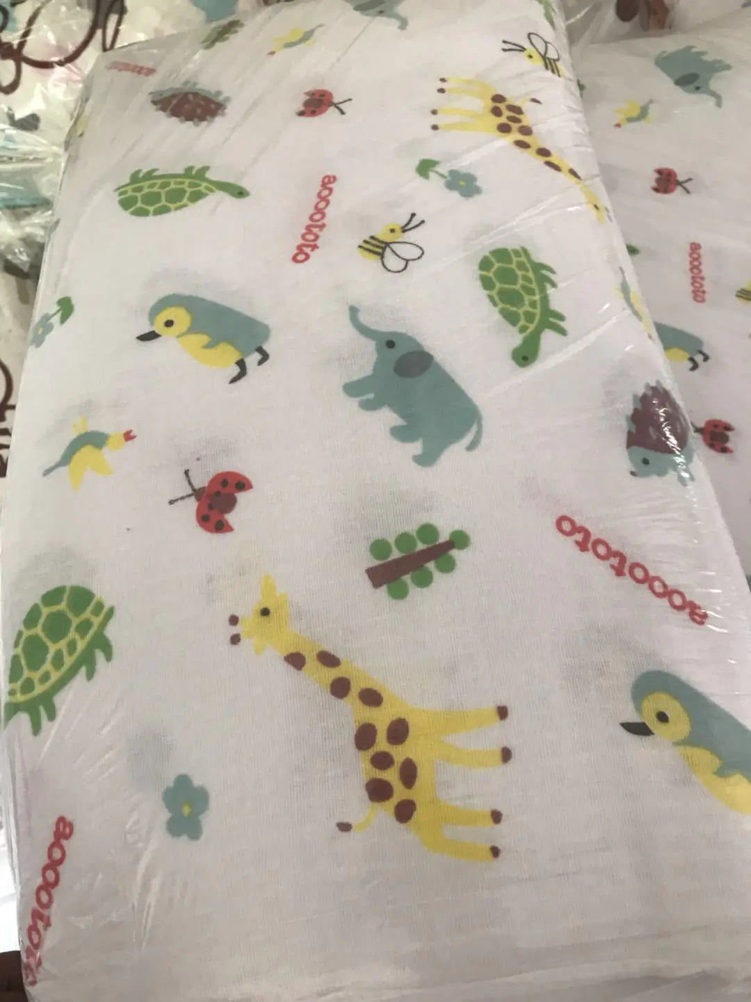 Double-layer Cartoon Print Baby Bath Towel