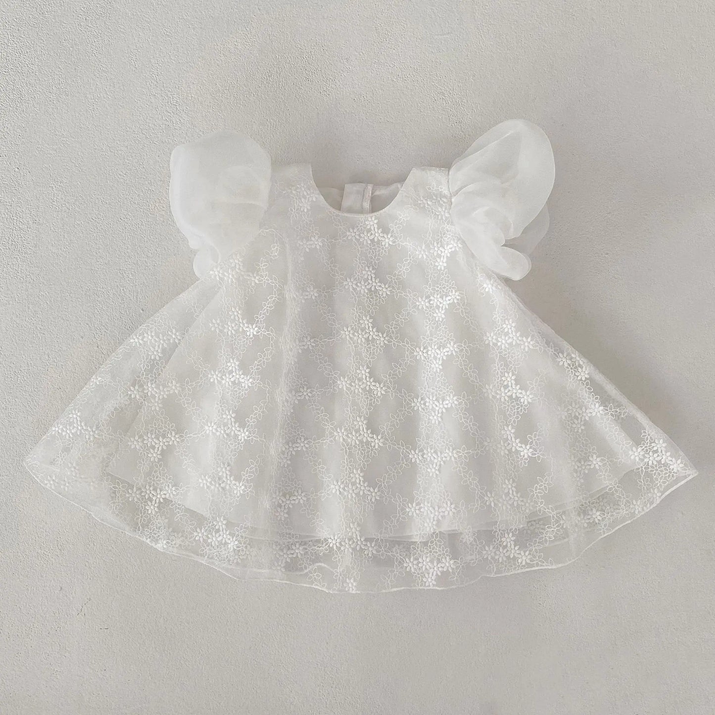 Baby Princess Cotton Lace Dress for 100-Day Celebration