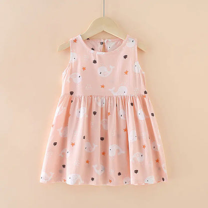 Princess Vest Skirt Cotton Silk Summer Dress for Girls