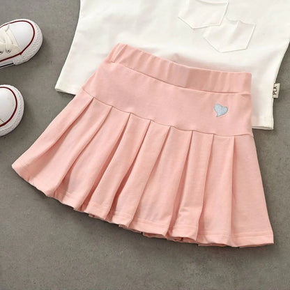 Girls' Pleated Anti-Slip Summer Skirt for Ages 8+
