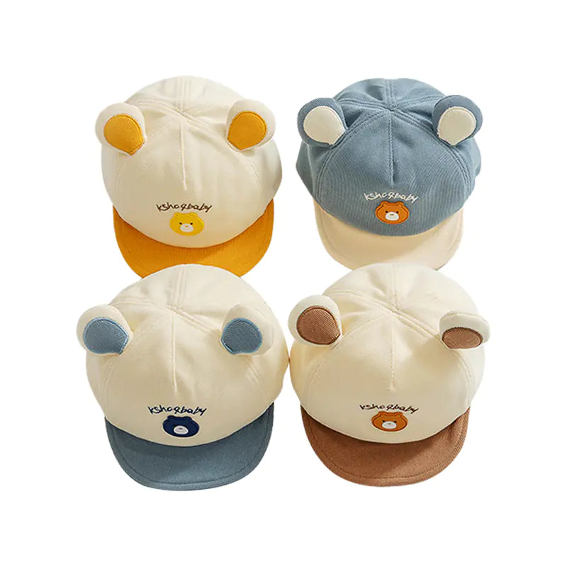 Cotton Baby Cap with Cute Bear Ears for Kids