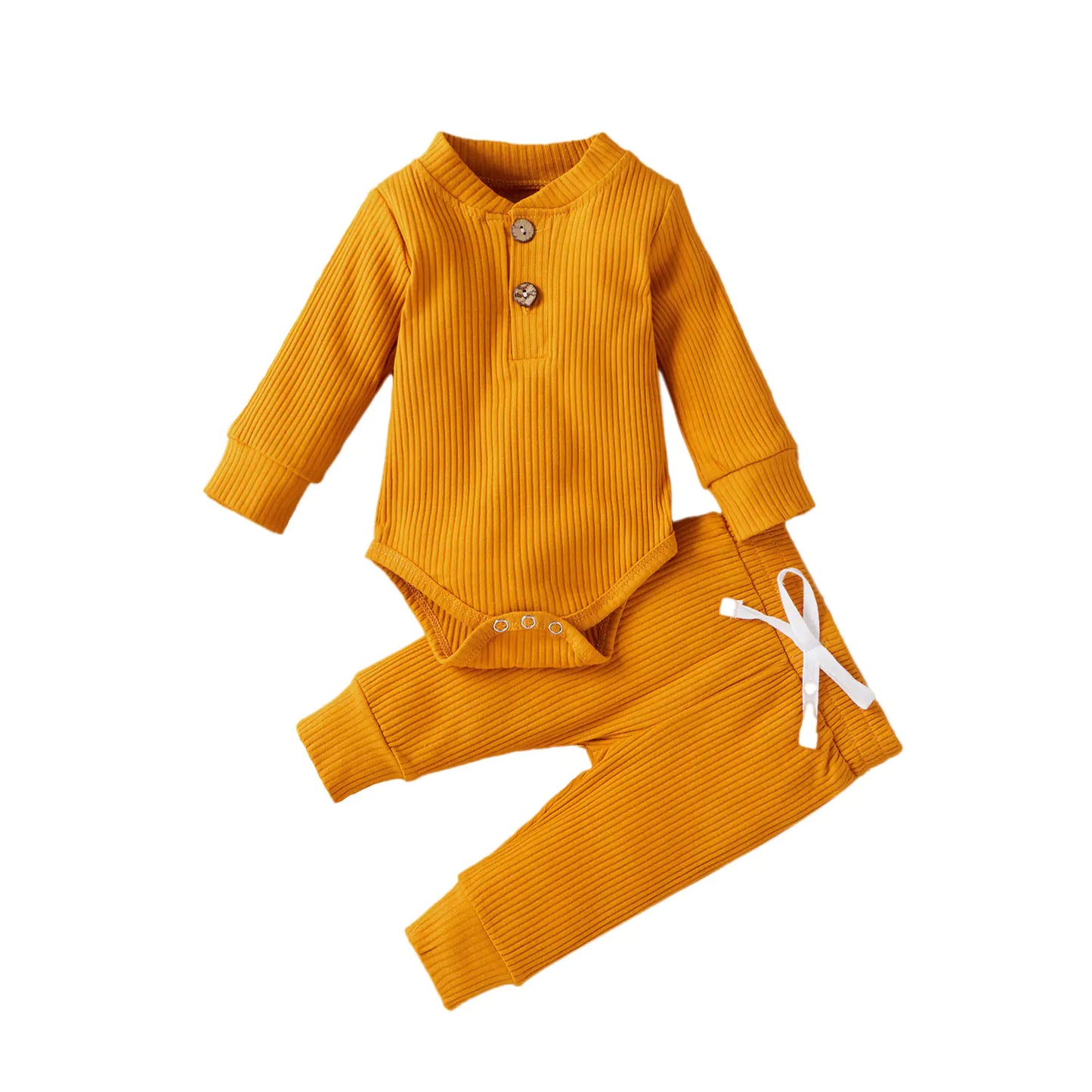 Cotton Long Sleeve Baby Jumpsuit and Pants Set