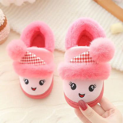 Plush and Cute Children's Cotton Slippers