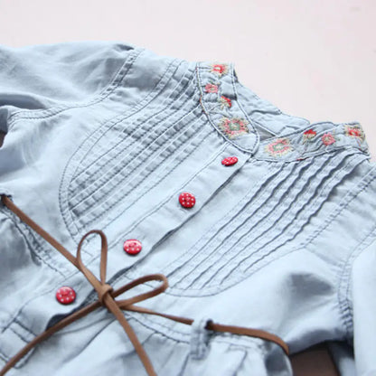 Baby Denim Dress, New Autumn Floral Sleeve Dress