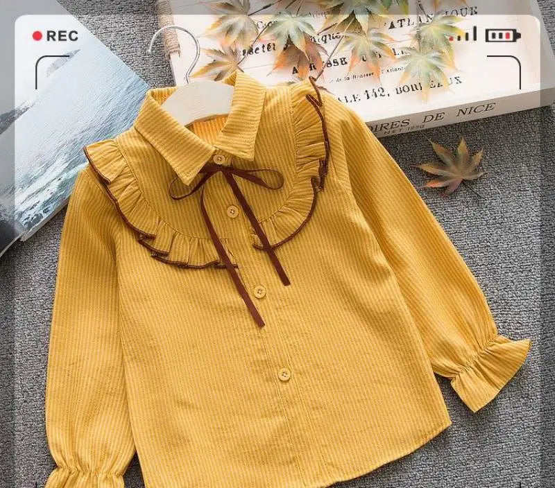 Striped Baby Lapel Shirt for Spring and Autumn