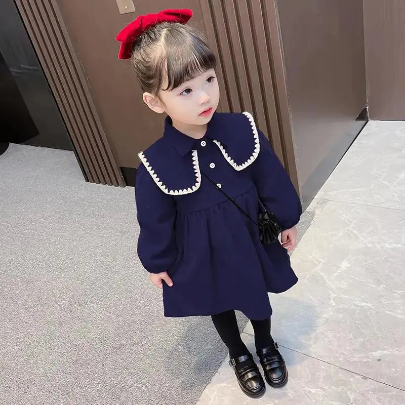 Girls' Lace Long Sleeve Princess Dress