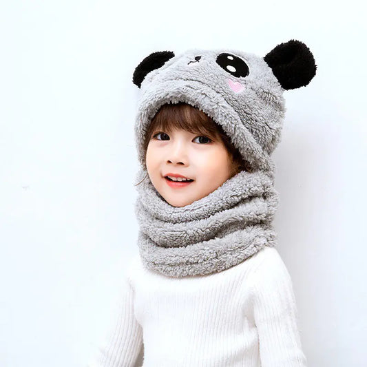 One-Piece Panda Ear Protection Baby Hat for Kids