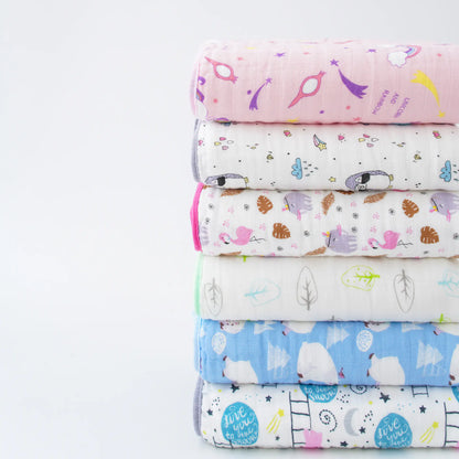 6-Layer Gauze Baby Blanket Cartoon Bath Towel