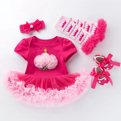 High-Quality Cotton Baby Pink Romper Dress