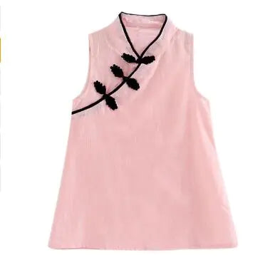 Summer Cotton-Linen Princess Dress for Girls