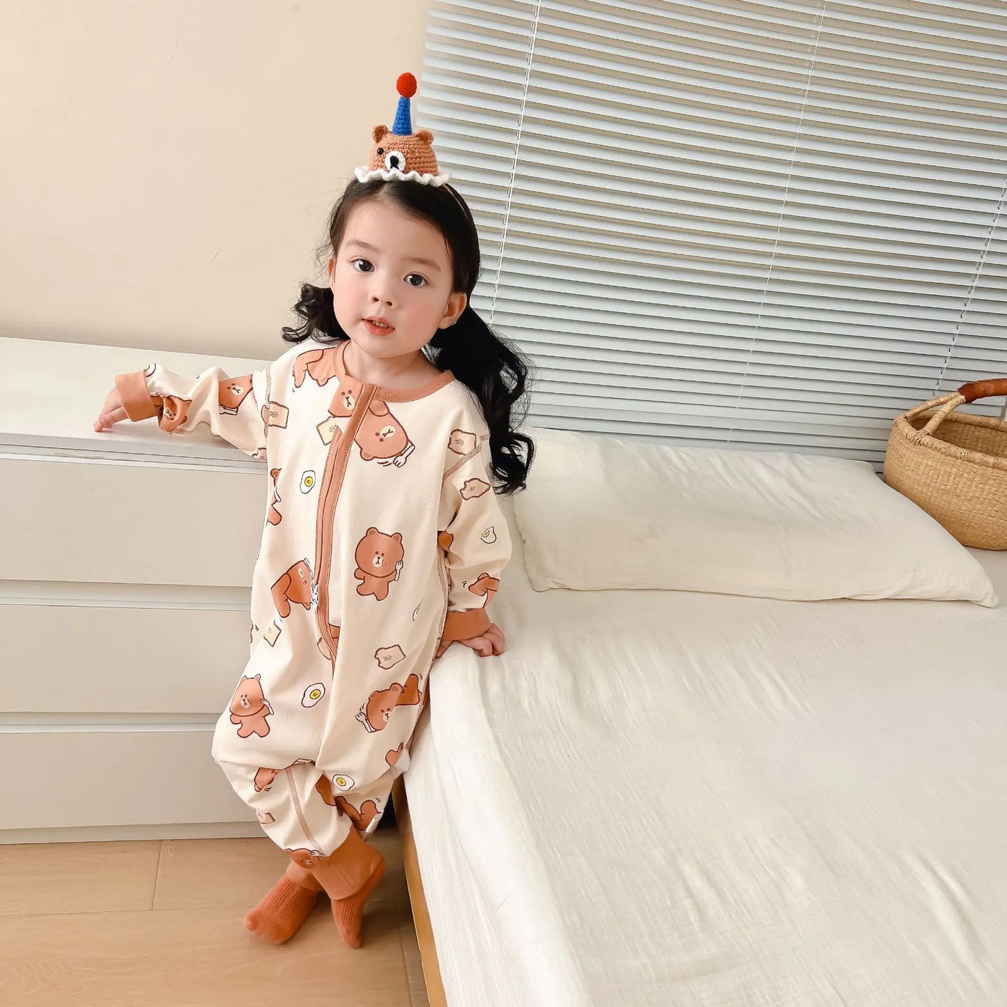 Cotton Sleeping Bag for Kids - Long Sleeve & Split Legs