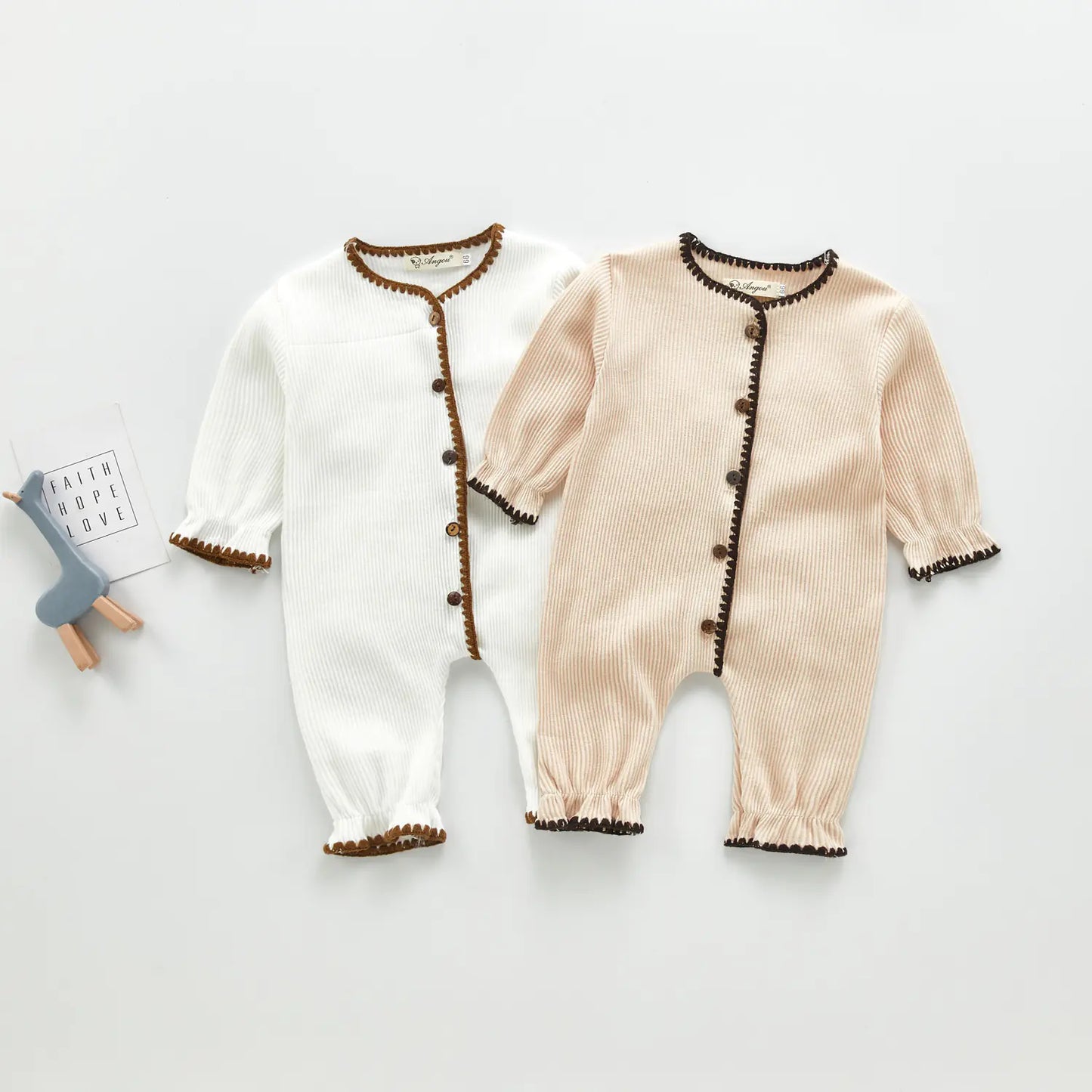 Korean Spring Autumn Cute Knitted Baby Romper Outfit