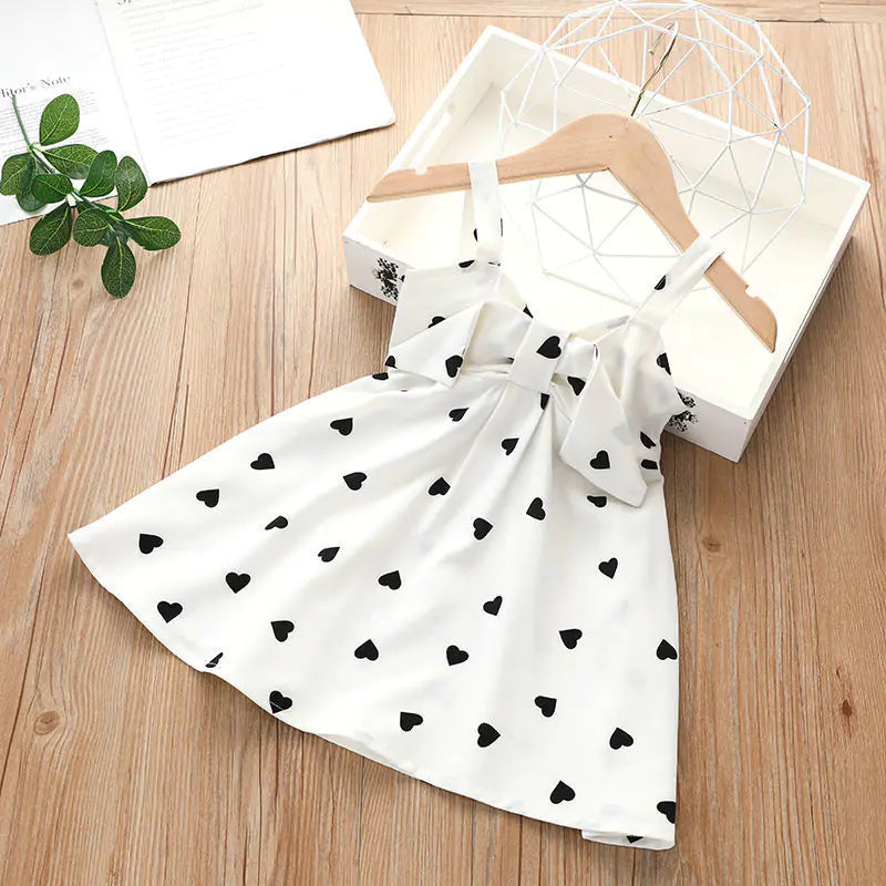 Sling Skirt Cute Cartoon Polka Dot Dress for Kids