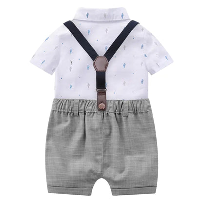 Spring/Summer Baby Boys' Short Sleeve Romper Outfit
