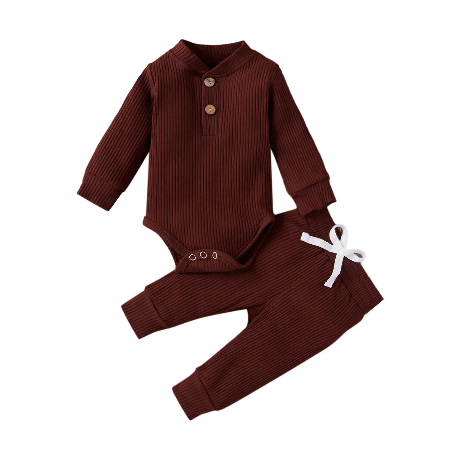 Cotton Long Sleeve Baby Jumpsuit and Pants Set