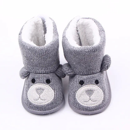 Knitted Fleece Baby Shoes, Toddler Booties, Kids Shoes