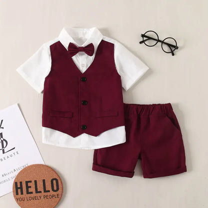 Summer Baby Boys 2PCS Blouse T-Shirt and Shorts Set