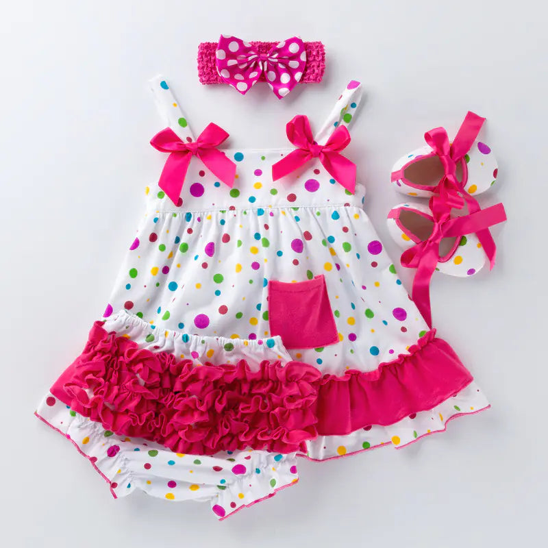 Trendy Baby Dress Set with Princess Dress and Shoes