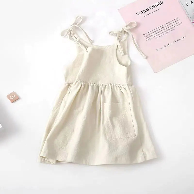 Summer A-Line Dress for Baby Girl with Backless Design